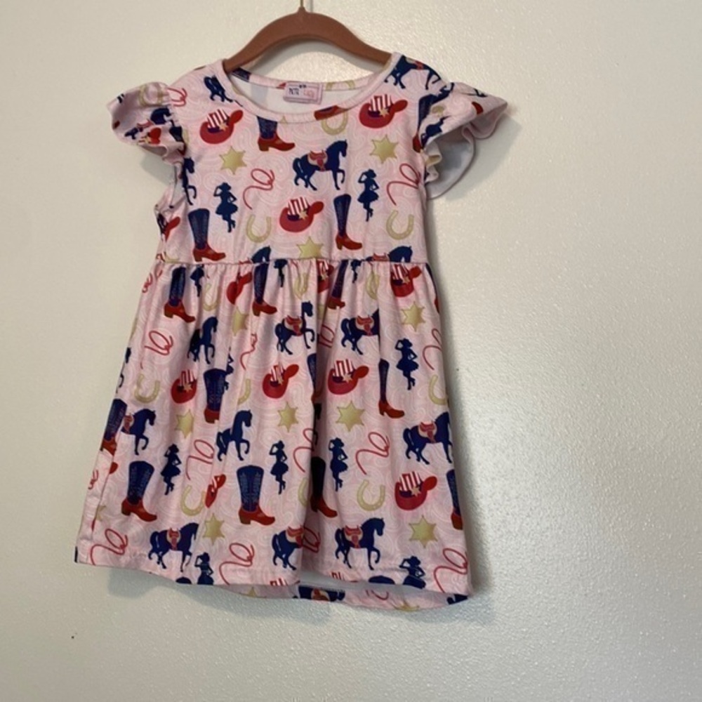 Pete & Lucy cowgirl boot horse and rope short sleeve shirt 6/6x